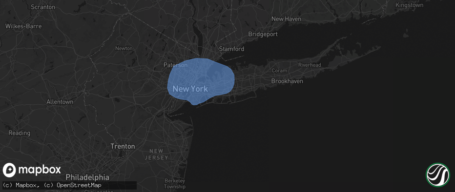 Hail map in Freeport, NY on June 6, 2026