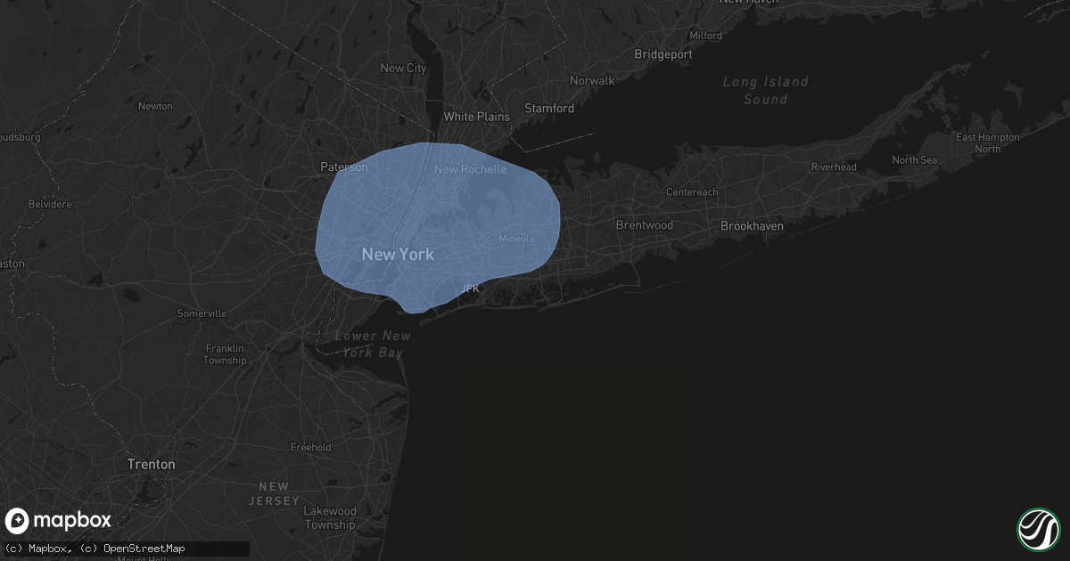 Hail map in Freeport, NY on June 6, 2026