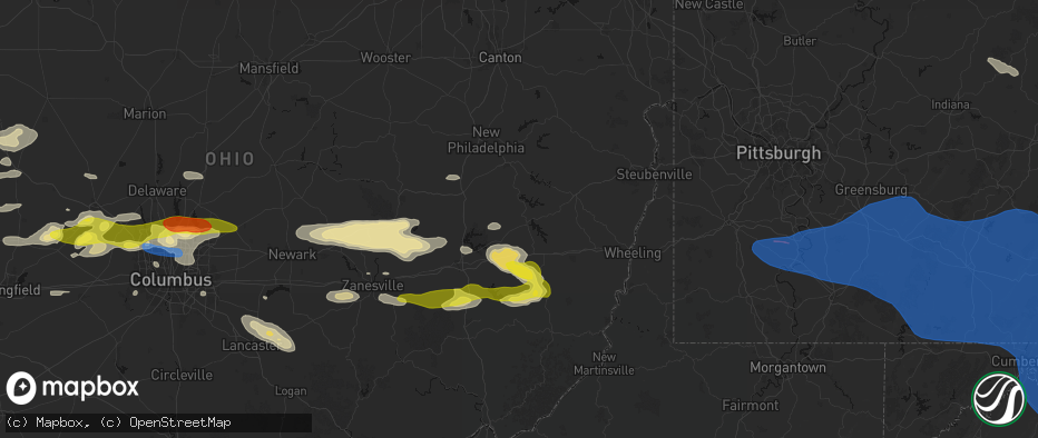 Hail map in Freeport, OH on June 6, 2026