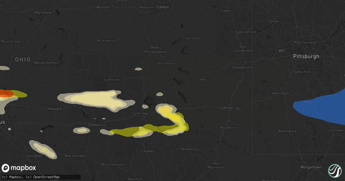 Hail map in Freeport, OH on June 6, 2026