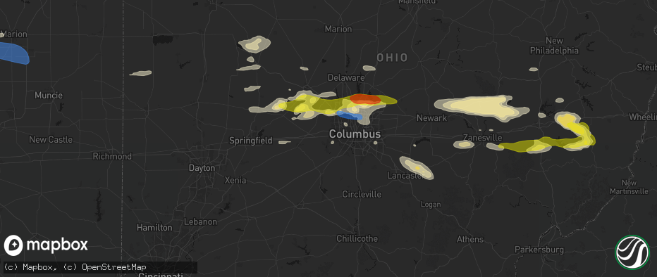 Hail map in Galloway, OH on June 6, 2026