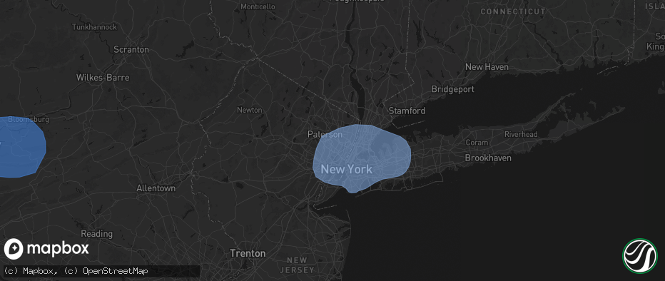 Hail map in Garfield, NJ on June 6, 2026