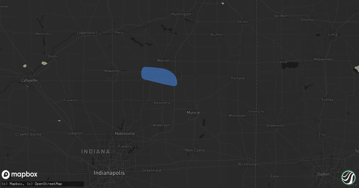 Hail map in Gaston, IN on June 6, 2026