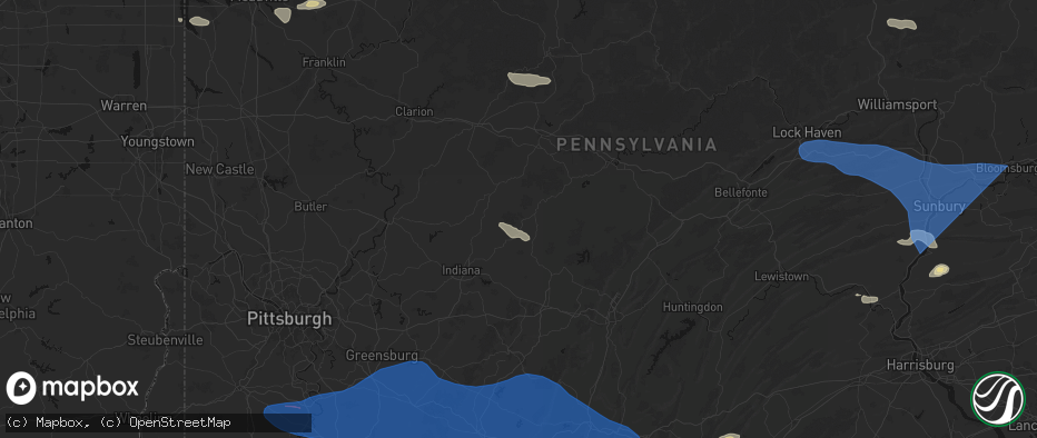 Hail map in Glen Campbell, PA on June 6, 2026