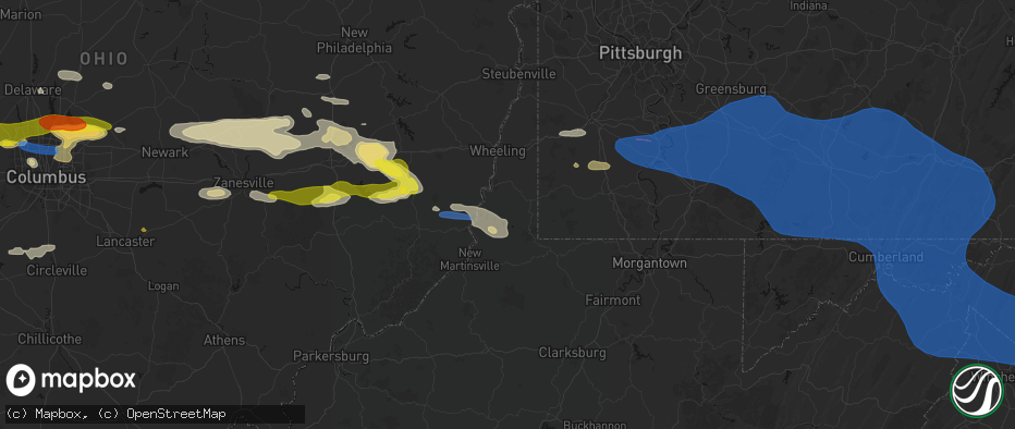 Hail map in Glen Easton, WV on June 6, 2026
