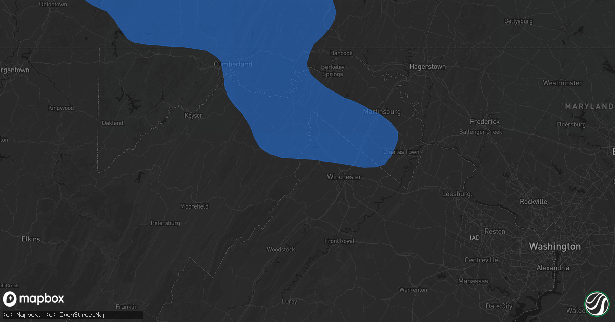 Hail map in Gore, VA on June 6, 2026
