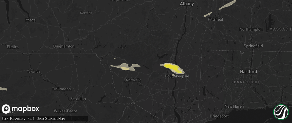 Hail map in Grahamsville, NY on June 6, 2026