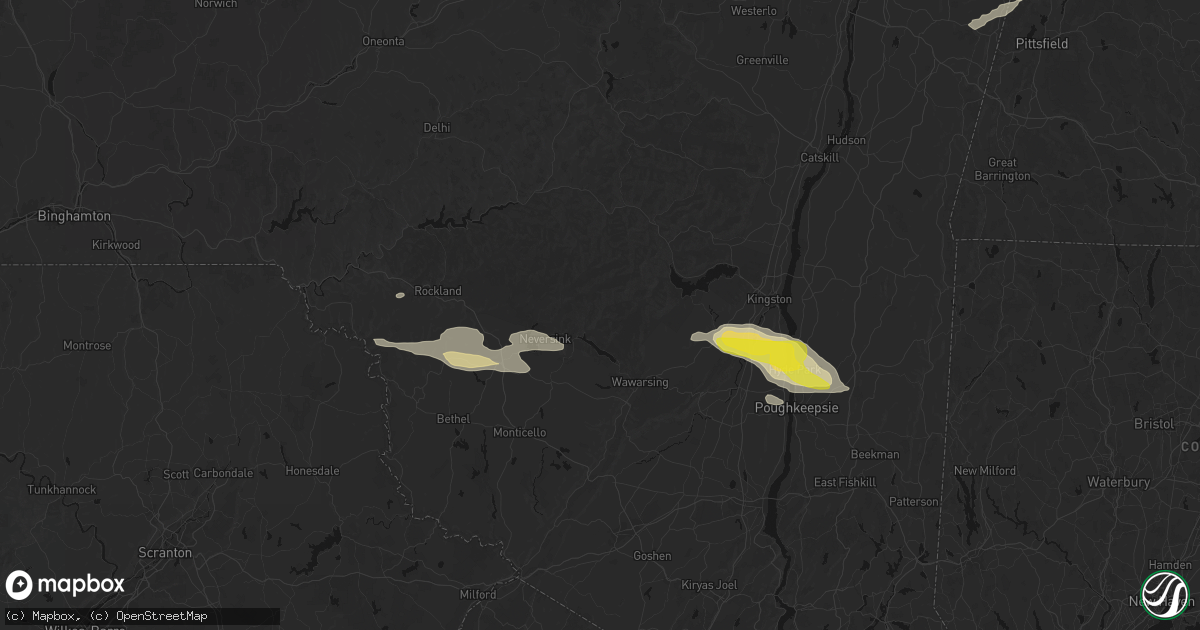 Hail map in Grahamsville, NY on June 6, 2026