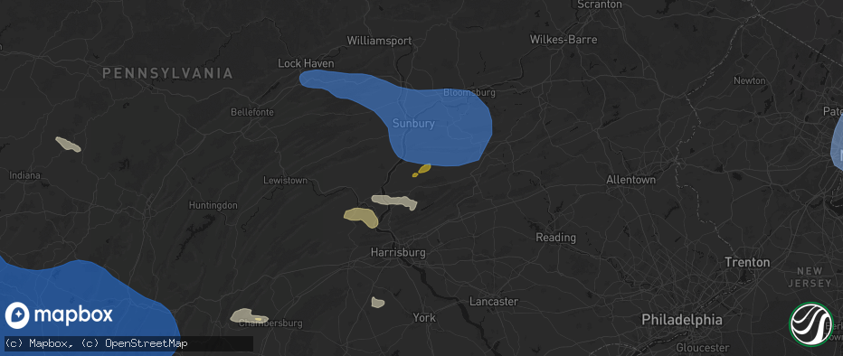 Hail map in Gratz, PA on June 6, 2026