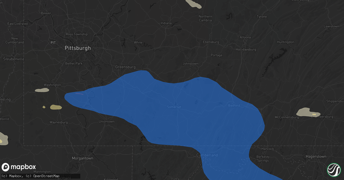 Hail map in Gray, PA on June 6, 2026