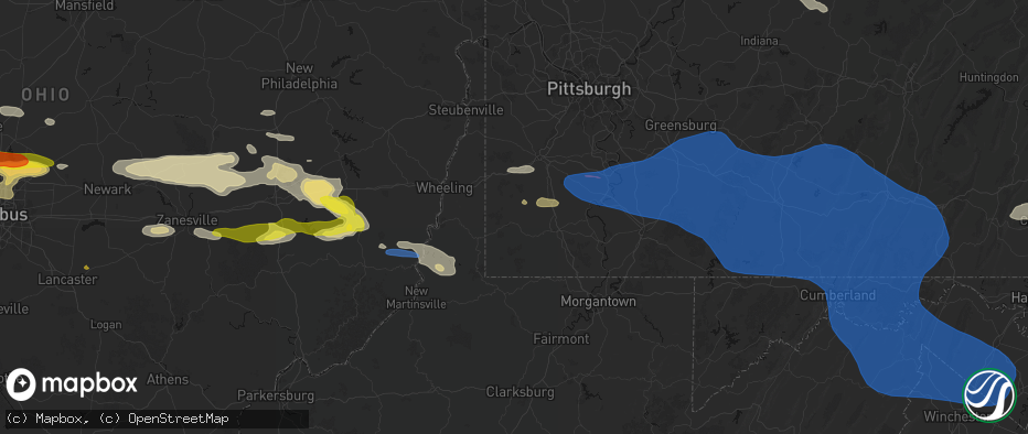 Hail map in Graysville, PA on June 6, 2026