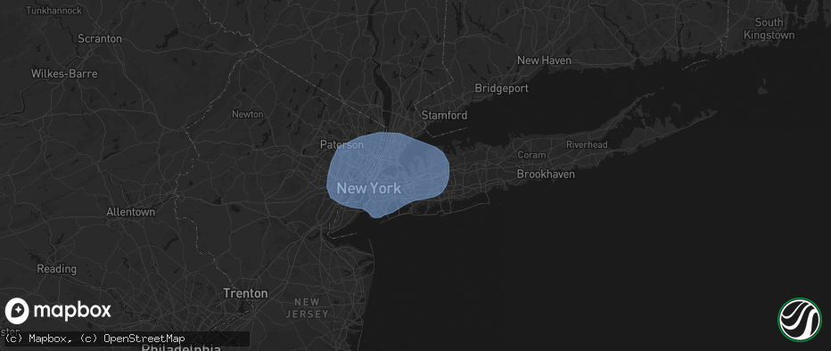 Hail map in Great Neck, NY on June 6, 2026