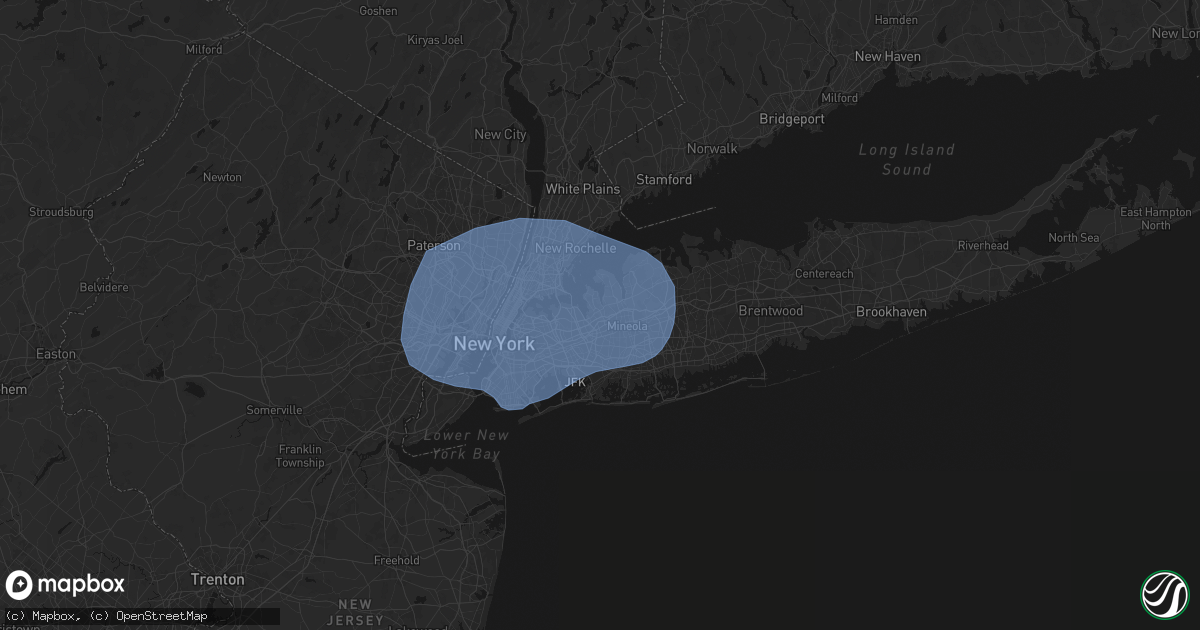Hail map in Great Neck, NY on June 6, 2026