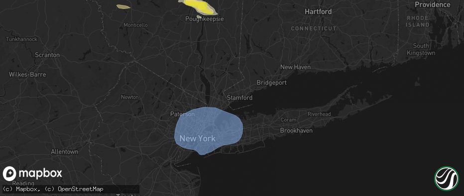 Hail map in Greenwich, CT on June 6, 2026