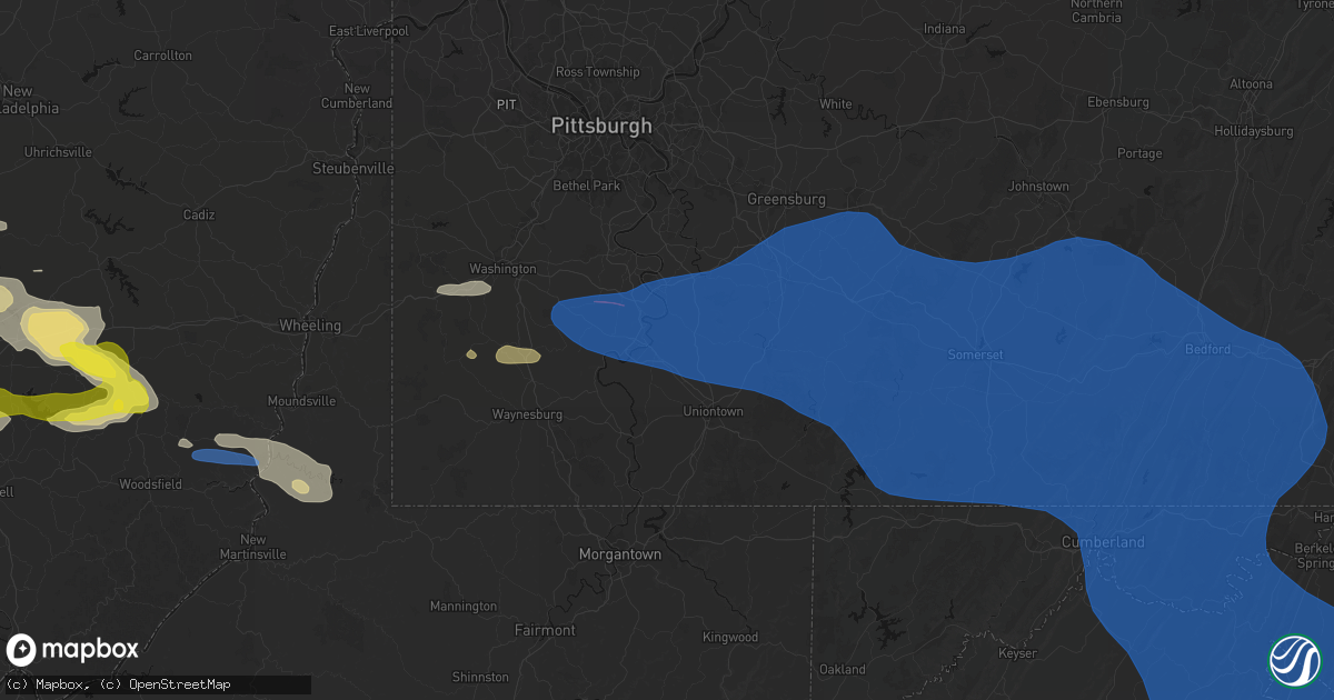 Hail map in Grindstone, PA on June 6, 2026