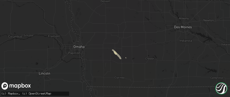 Hail map in Griswold, IA on June 6, 2026