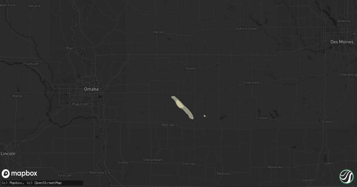 Hail map in Griswold, IA on June 6, 2026