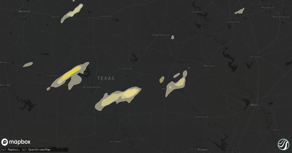 Hail map in Gustine, TX on June 6, 2026
