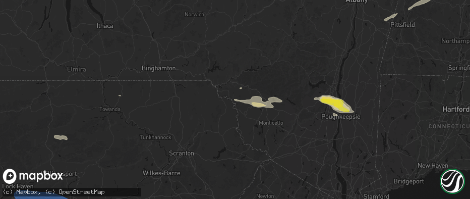 Hail map in Hankins, NY on June 6, 2026