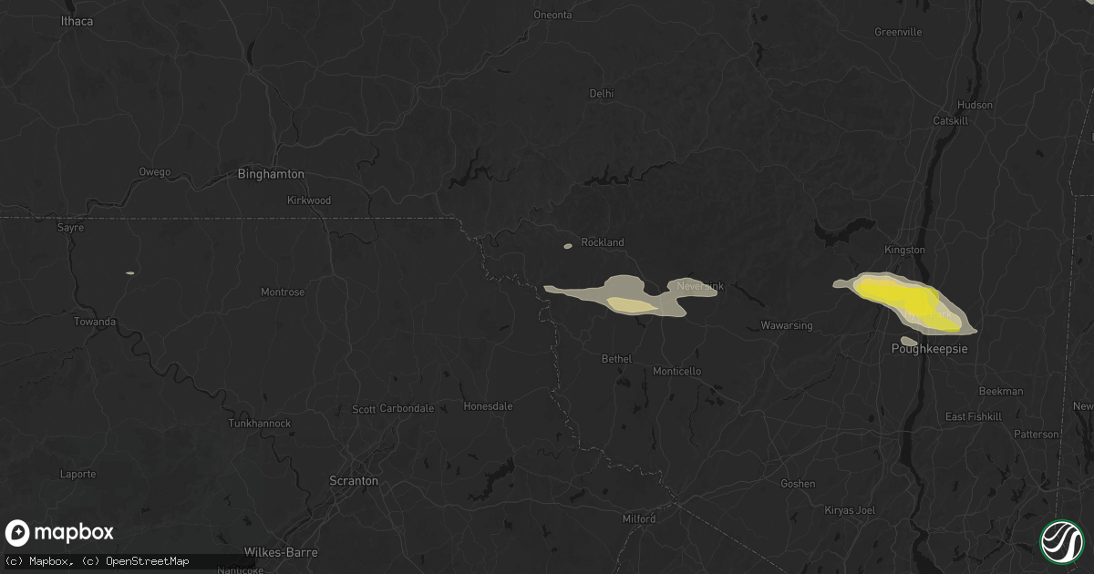 Hail map in Hankins, NY on June 6, 2026
