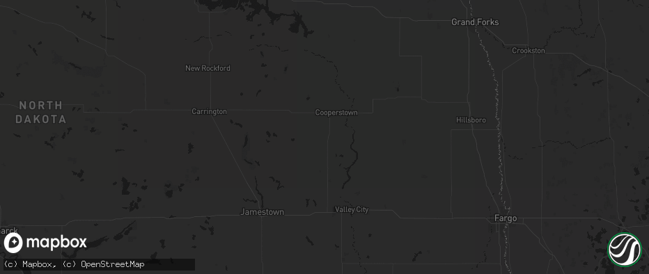 Hail map in Hannaford, ND on June 6, 2026