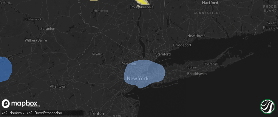 Hail map in Harrington Park, NJ on June 6, 2026