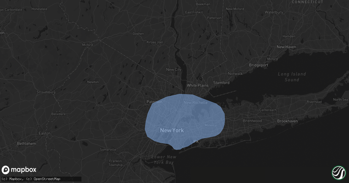 Hail map in Harrington Park, NJ on June 6, 2026
