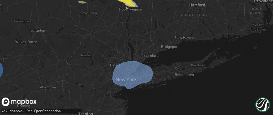 Hail map in Hartsdale, NY on June 6, 2026