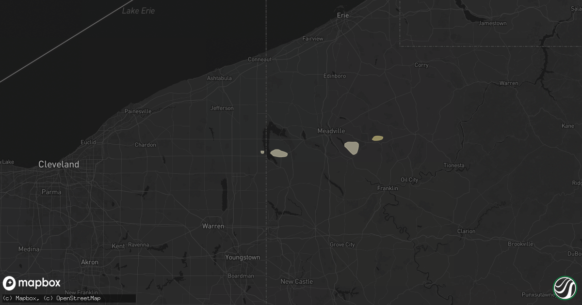 Hail map in Hartstown, PA on June 6, 2026
