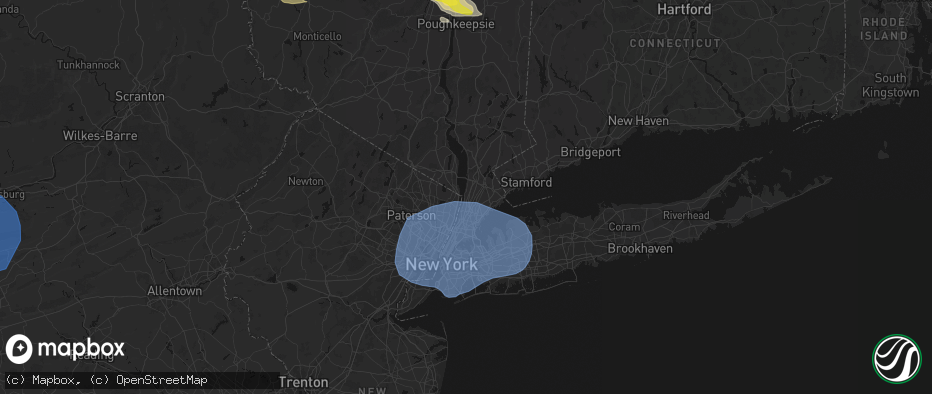 Hail map in Hastings On Hudson, NY on June 6, 2026