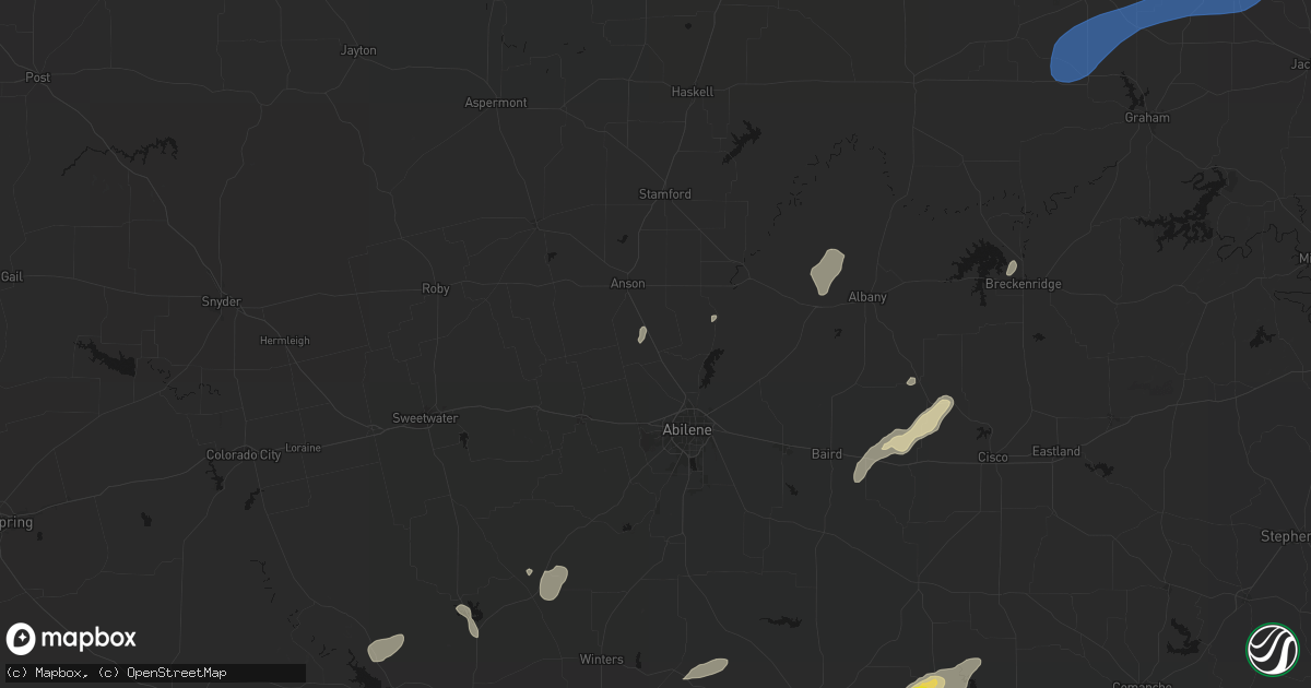 Hail map in Hawley, TX on June 6, 2026