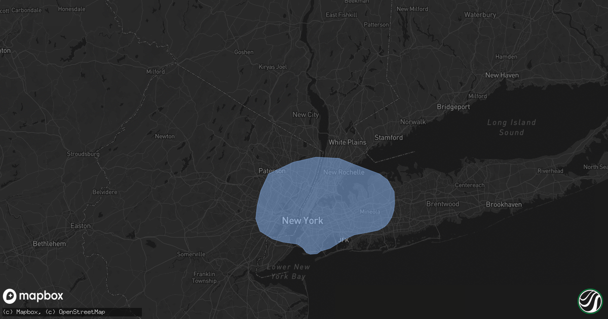 Hail map in Haworth, NJ on June 6, 2026