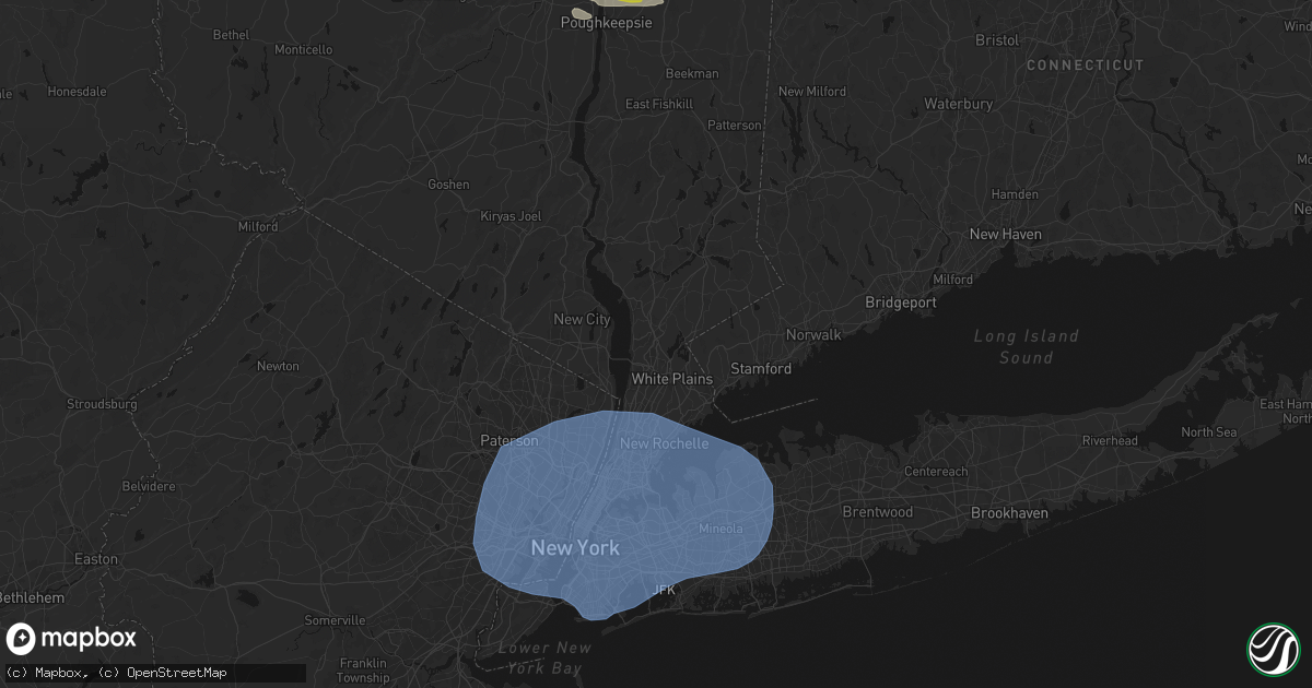 Hail map in Hawthorne, NY on June 6, 2026