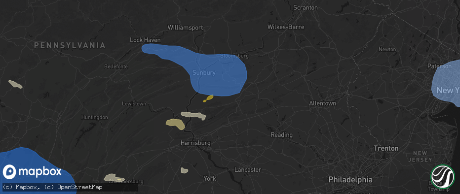 Hail map in Hegins, PA on June 6, 2026