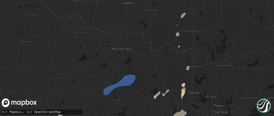 Hail map in Henrietta, TX on June 6, 2026
