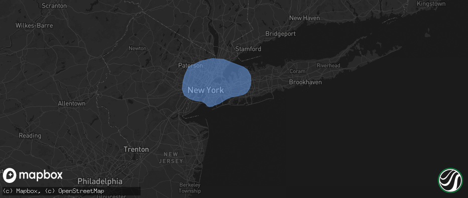 Hail map in Hewlett, NY on June 6, 2026