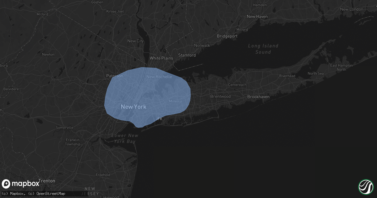 Hail map in Hicksville, NY on June 6, 2026