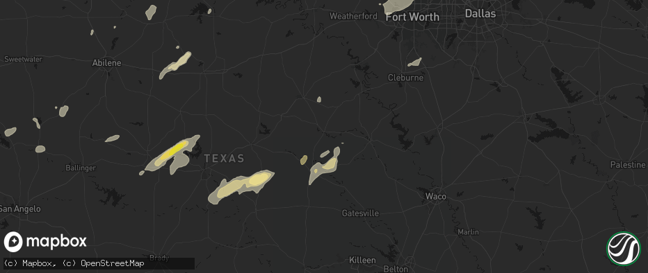 Hail map in Hico, TX on June 6, 2026