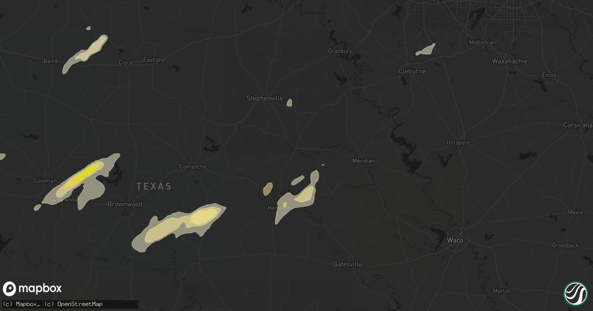 Hail map in Hico, TX on June 6, 2026
