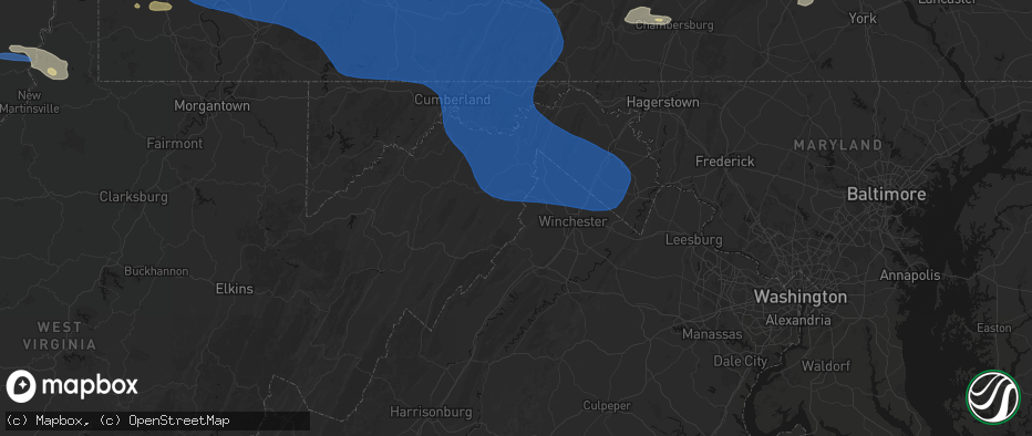 Hail map in High View, WV on June 6, 2026