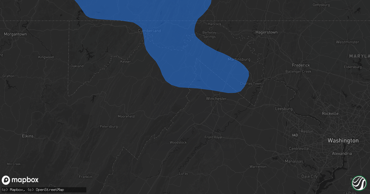 Hail map in High View, WV on June 6, 2026