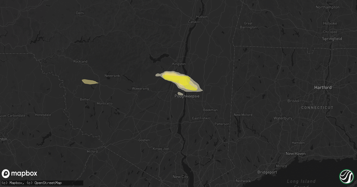 Hail map in Highland, NY on June 6, 2026