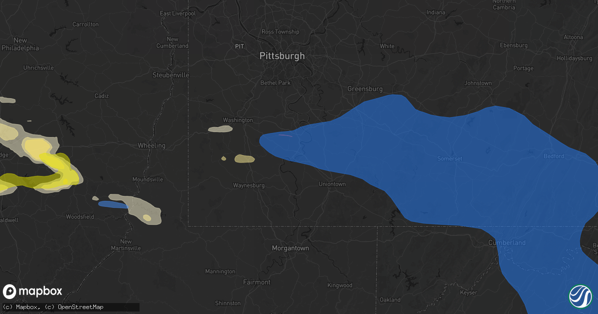 Hail map in Hiller, PA on June 6, 2026