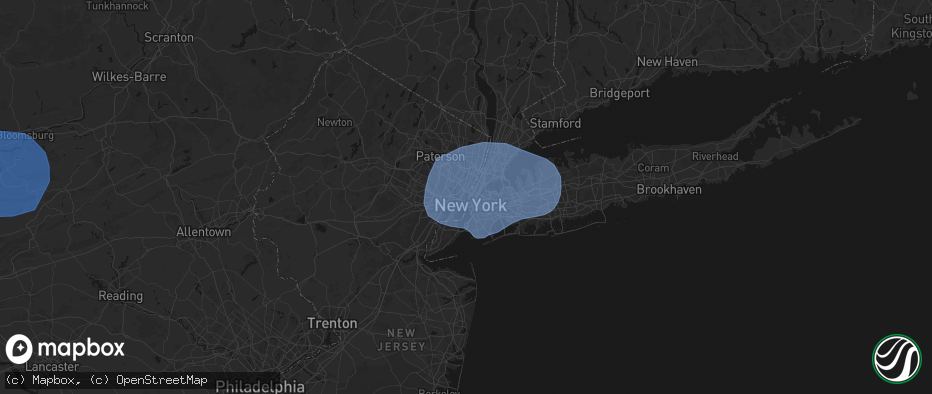 Hail map in Hoboken, NJ on June 6, 2026