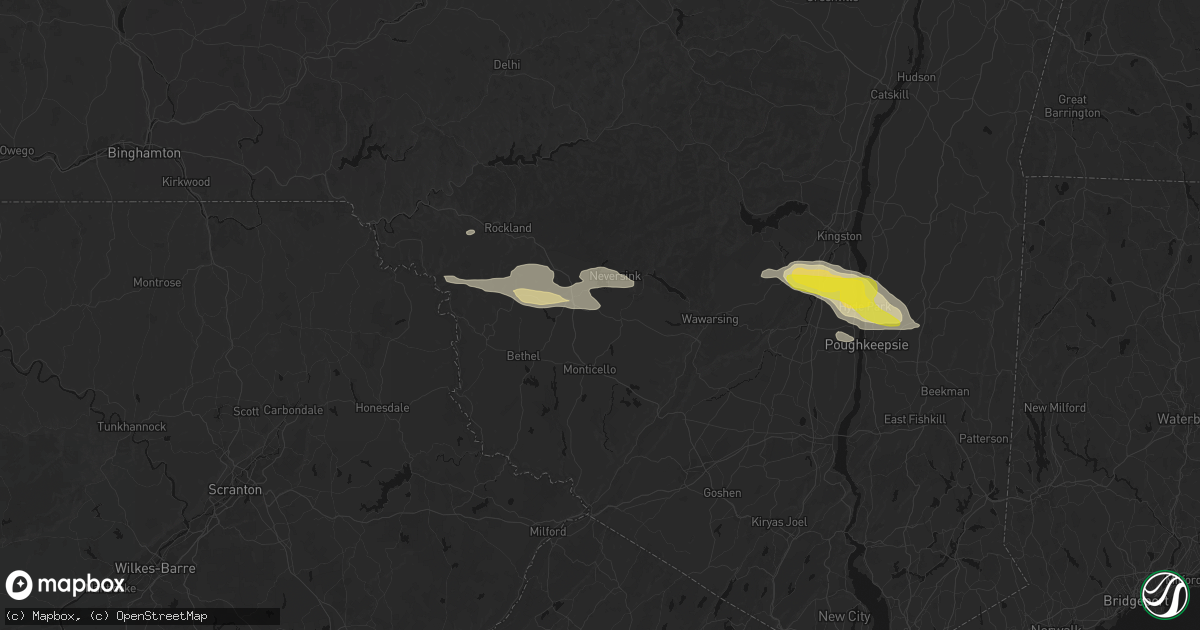 Hail map in Hurleyville, NY on June 6, 2026