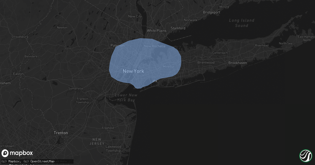 Hail map in Inwood, NY on June 6, 2026