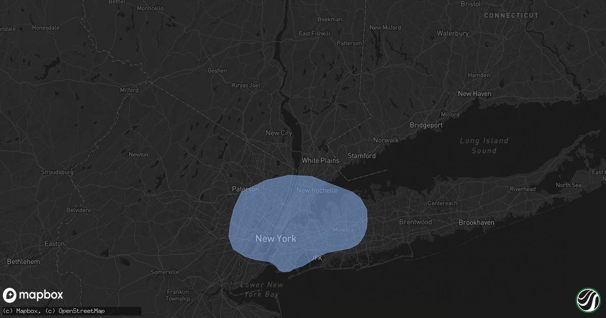 Hail map in Irvington, NY on June 6, 2026