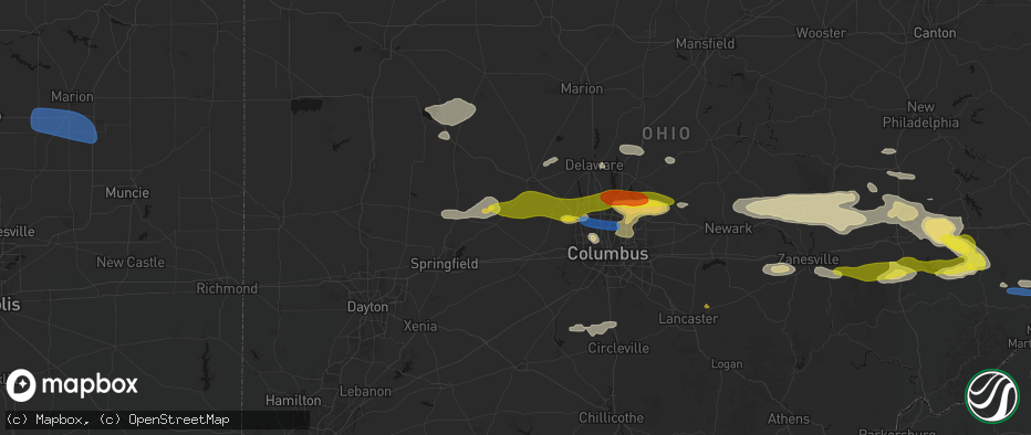 Hail map in Irwin, OH on June 6, 2026