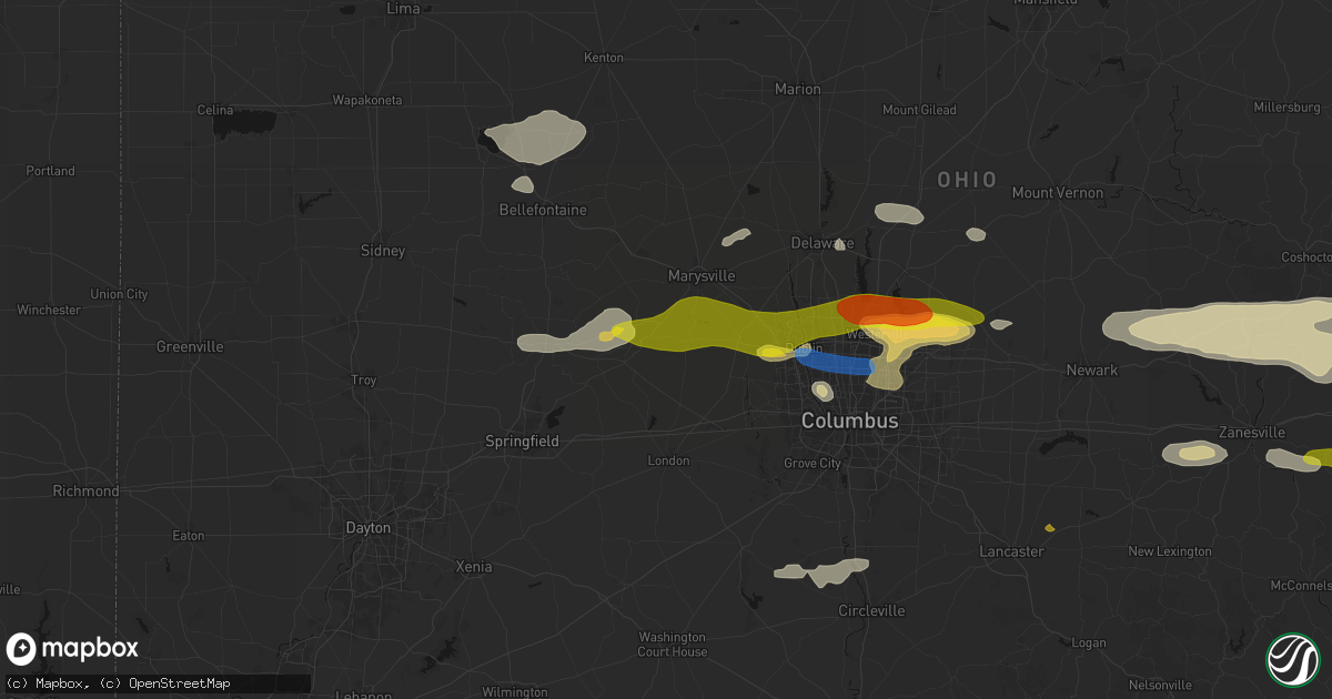 Hail map in Irwin, OH on June 6, 2026