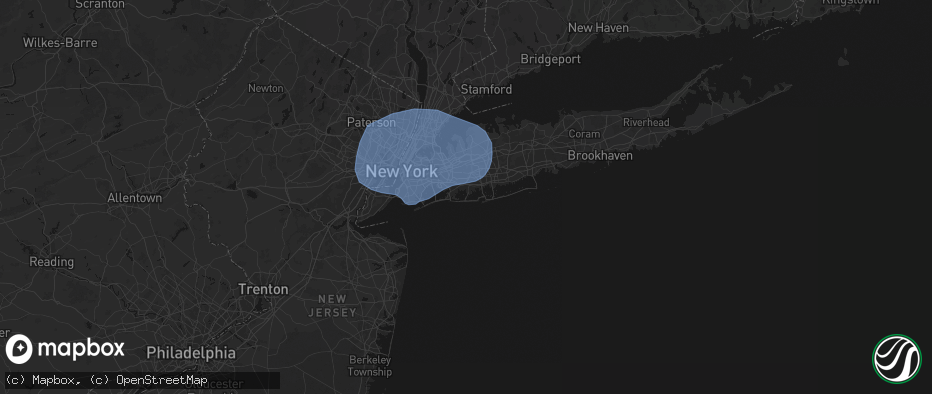 Hail map in Island Park, NY on June 6, 2026